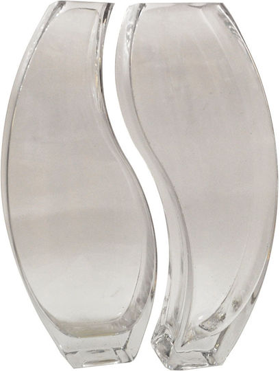 Sinialo Set of Transparent Glass Vases 11x6.5xH29.5cm 2 Pieces