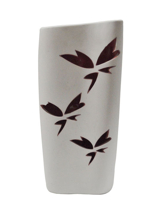 Sinialo Decorative Vase White 14x7x28cm