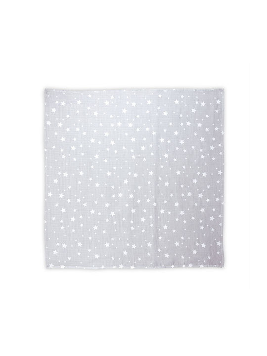 Lorelli Stars Scutec din Muselină Gri 80x80εκ.