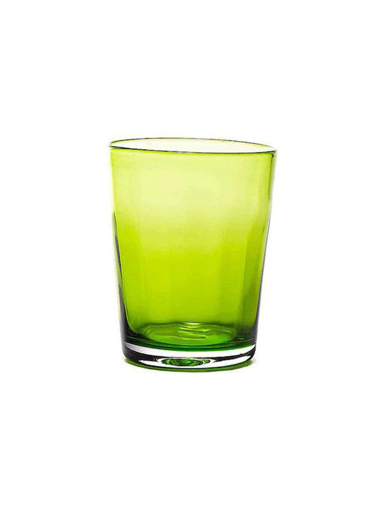 Zafferano Glass Water made of Glass in Green Color 320ml 1pcs