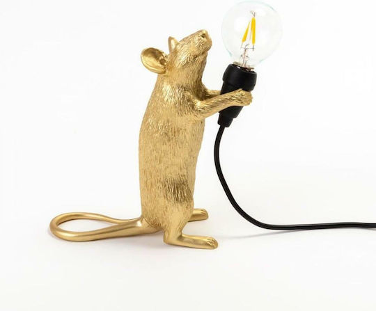Seletti Decorative Lamp Figure with Socket for Bulb E12 Gold