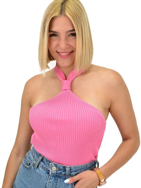 Potre Damen Sommerliche Bluse Ärmellos Rosa