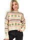 Potre Damen Langarm Pullover Beige