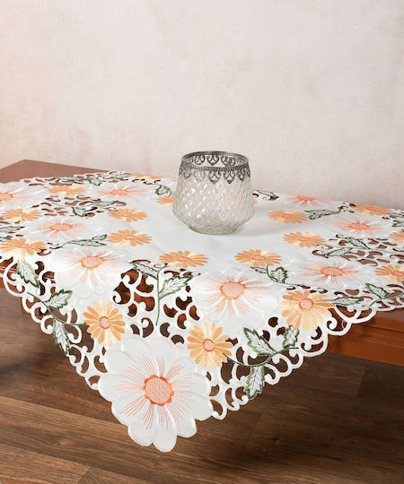 Silk Fashion Кариран Изрязано Оранжев 85x85бр