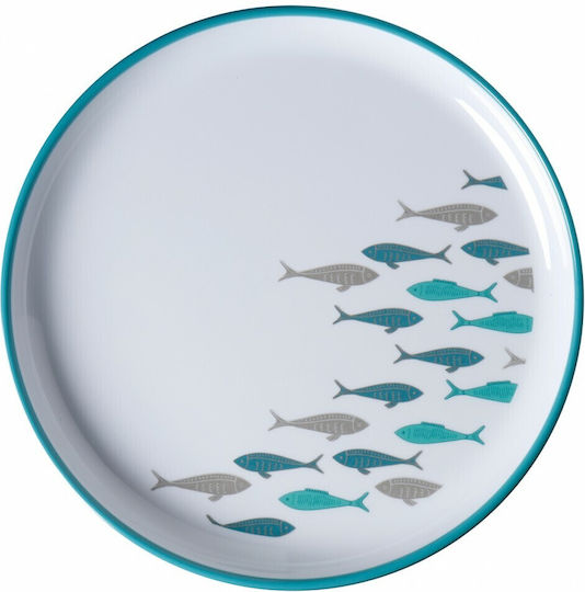 Marine Business Coastal Desert Serving Plate Made of Melamine White with Diameter 21cm 6 Pieces