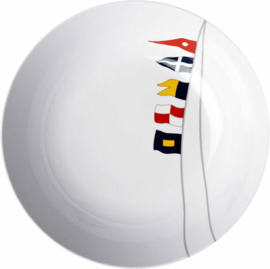 Marine Business Regata Serving Plate Deep from Melamine White 20cm 6 Pieces
