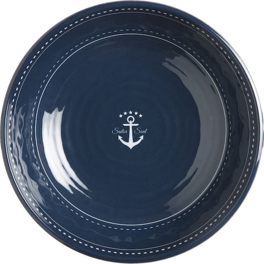 Marine Business Sailor Soul Πιάτο Βαθύ από Μελαμίνη Μπλε με Διάμετρο 20cm 6τμχ
