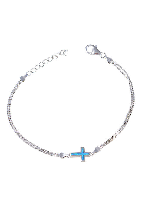 Sava Jewellery Damenarmband mit Kreuzmotiv aus Silber 16 cm