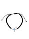 Sava Jewellery Damen Makramee-Armband mit Kreuzdesign aus Silber 12 cm