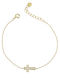 Sava Jewellery Damen Armband Kette mit Design Kreuz aus Silber Vergoldet mit Zirkon