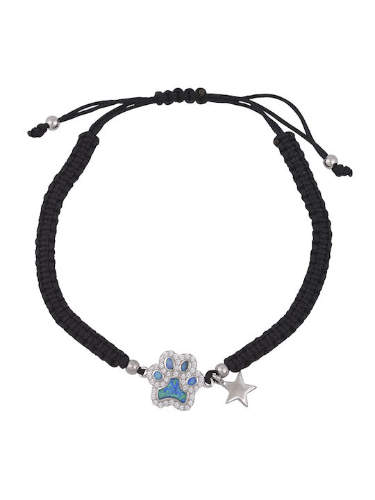 Sava Jewellery Damen-Makramee-Armband aus Silber mit Zirkon 12 cm