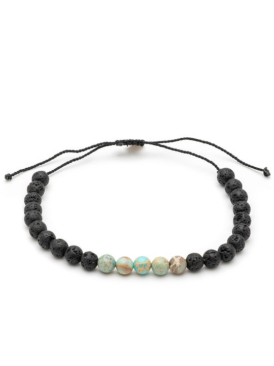 LifeLikes Five Beads Herren Armband Makramee aus Kabel mit Perlen
