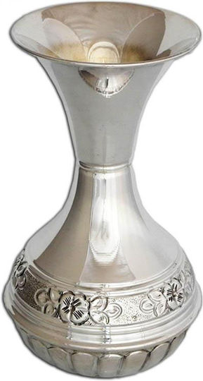 SilverBrand.gr Decorative Vase Silver 8x8x15cm