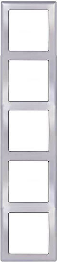 Mutlusan Daria Switch Frame 5 Positions Vertical Installation in Silver Color 6010395
