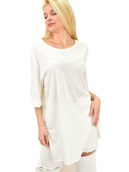 Potre Women's Summer Blouse Short Sleeve White