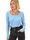 Potre Women's Blouse Long Sleeve Light Blue