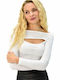 Women's Blouse Long Sleeve with Boat Neckline Beige