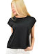 Potre Women's Summer Blouse Short Sleeve Black