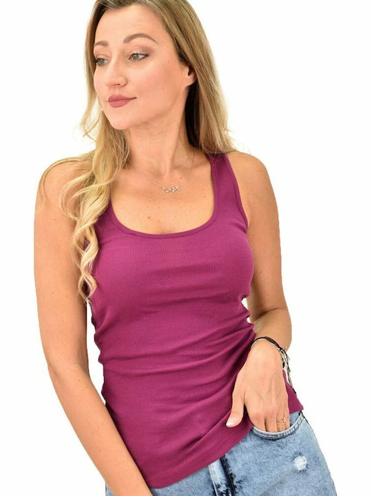 Potre Damen Sportliches Bluse Ärmellos Burgundisch