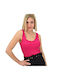 Potre Women's Blouse Sleeveless with V Neckline Fuchsia