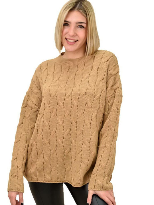 Potre Damen Langarm Pullover Beige