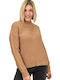 Potre Women's Long Sleeve Sweater Brown