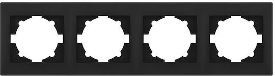 Redled Switch Frame 4 Positions Horizontal Installation in Black Color 28735