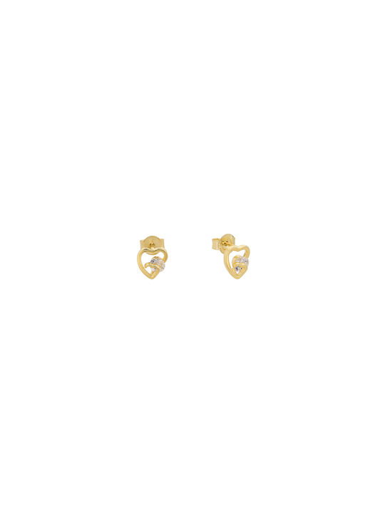 Prince Silvero Women's Gold Plated Silver Studs Earrings for Ears with Stone