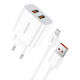 Foneng Ladegerät mit 2 USB-A Anschlüsse und Kabel Micro-USB Weißs (EU45)