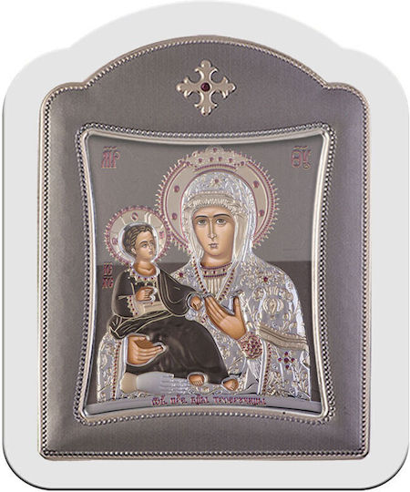 Slevori Heiligenikone Panagia Tricherousa Metall 10,3x12,9cm