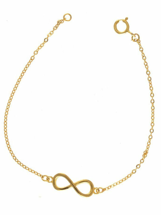 Paraxenies Women's Bracelet Chain with design Infinity made of Silver Gold Plated