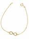 Paraxenies Women's Bracelet Chain with design Infinity made of Silver Gold Plated
