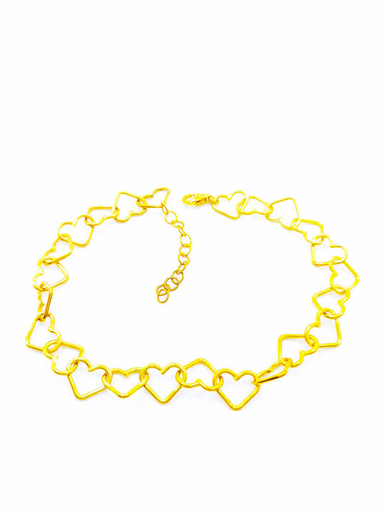 PS Silver Gold Plated Silver Anklet 28cm