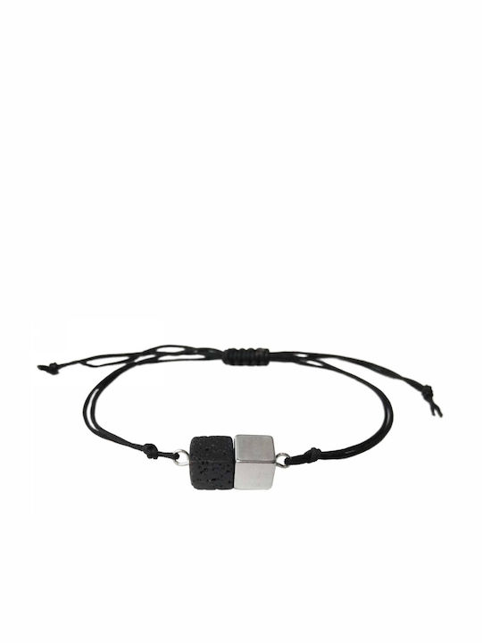 Tatu Moyo Bracelet Macrame made of Cord with Lava Stones