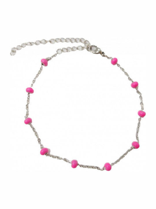 Tatu Moyo Fuchsia Steel Anklet