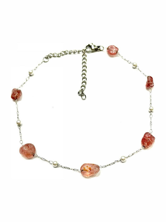 Tatu Moyo Αλυσίδα Ποδιού από Ατσάλι με Πέρλες