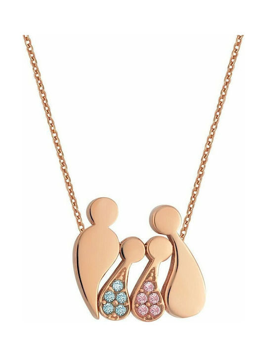 Paraxenies Necklace Family from Gold Plated Silver with Zircon