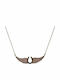 Paraxenies Necklace Angel Wings From Pink Gold Plated Silver With Black Zircon