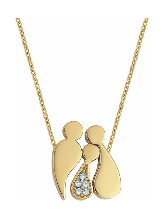 Paraxenies Halskette Familie aus Vergoldet Silber mit Zirkonia