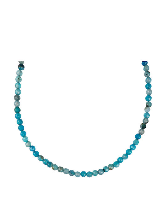 JT Necklace of Gold Plated Steel Blue