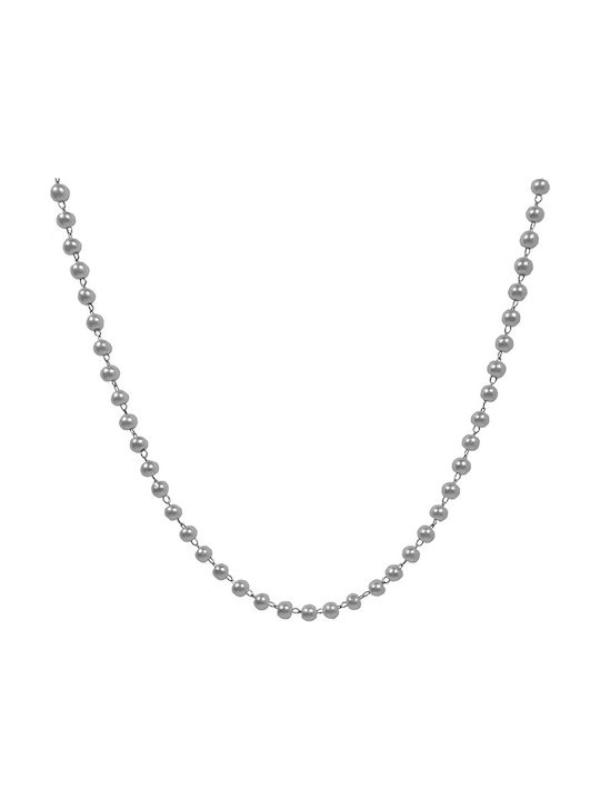 Halskette Rosenkranz aus Vergoldet Stahl mit Perlen