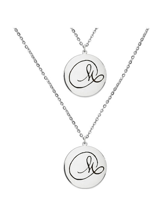 JT Gold Plated Steel Necklace with Personalization Grey