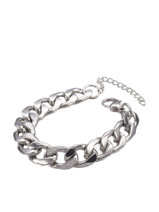 Theodora's Jewellery Γυναικεία Chunky Αλυσίδα Χειρός Cuban από Ατσάλι Φαρδιά Πάχους 9mm