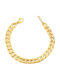 Theodora's Jewellery Chunky Αλυσίδα Χειρός Cuban από Ατσάλι Επιχρυσωμένη Φαρδιά Πάχους 11mm