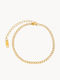 Theodora's Jewellery Ανδρική Αλυσίδα Χειρός Cuban από Ατσάλι Επιχρυσωμένη Λεπτή Πάχους 3.7mm