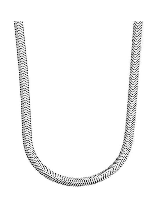 Theodora's Jewellery Γυναικεία Chunky Αλυσίδα Λαιμού Φίδι από Ατσάλι Φαρδιά Πάχους 8mm