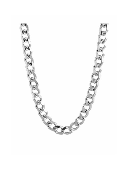 Paraxenies Men's Silver Neck Chain White C