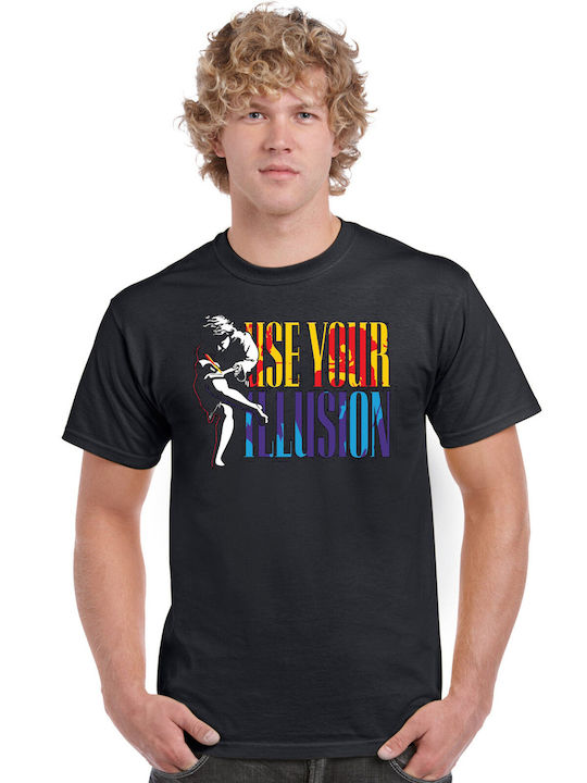 Pegasus Lux In Tenebris Guns N Roses T-shirt Μαύρο