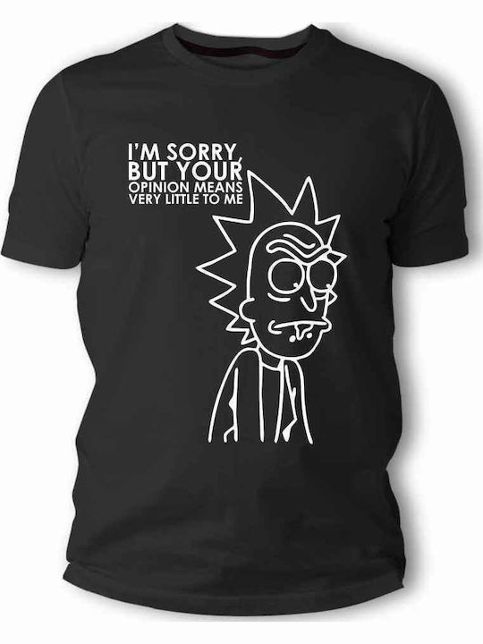 Frisky T-shirt Rick And Morty I'm Sorry σε Μαύρο χρώμα