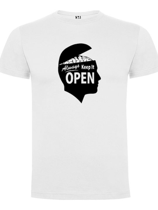 Tshirtakias T-shirt Always keep it open σε Μαύρο χρώμα